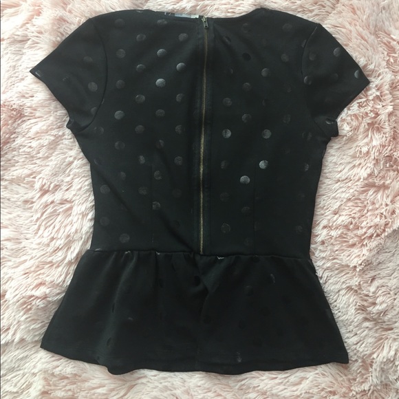 NWT urban outfitters polka dot peplum top - Picture 3 of 3